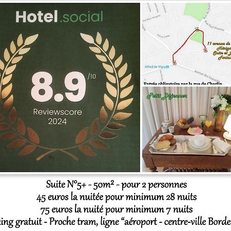 Le Fortuny - 3 Suites, 2 Apparts, 1 Chambre - Proche Tram Ligne Aeroport Et Parking Gratuit Mérignac Eksteriør billede