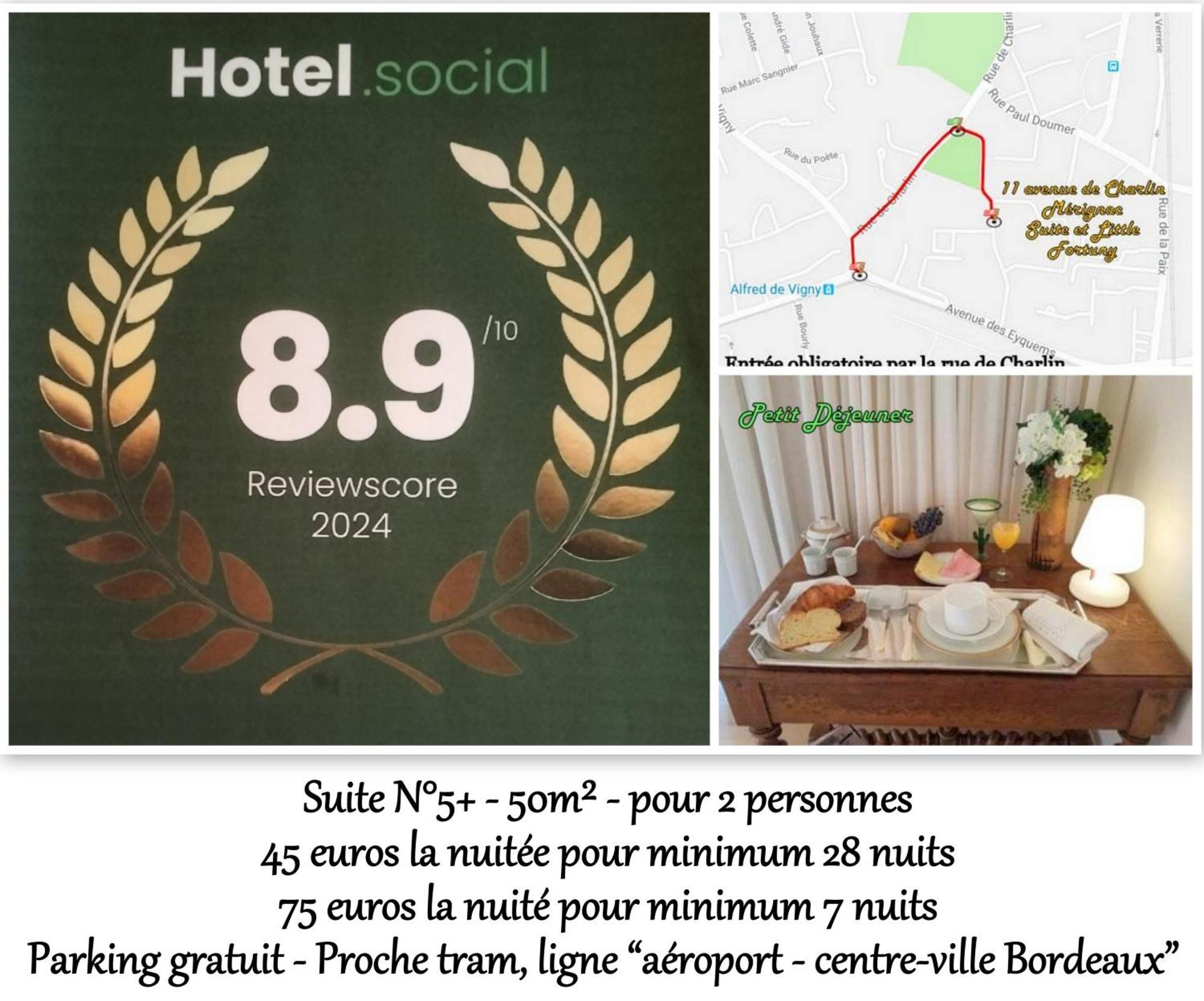 Le Fortuny - 3 Suites, 2 Apparts, 1 Chambre - Proche Tram Ligne Aeroport Et Parking Gratuit Mérignac Eksteriør billede