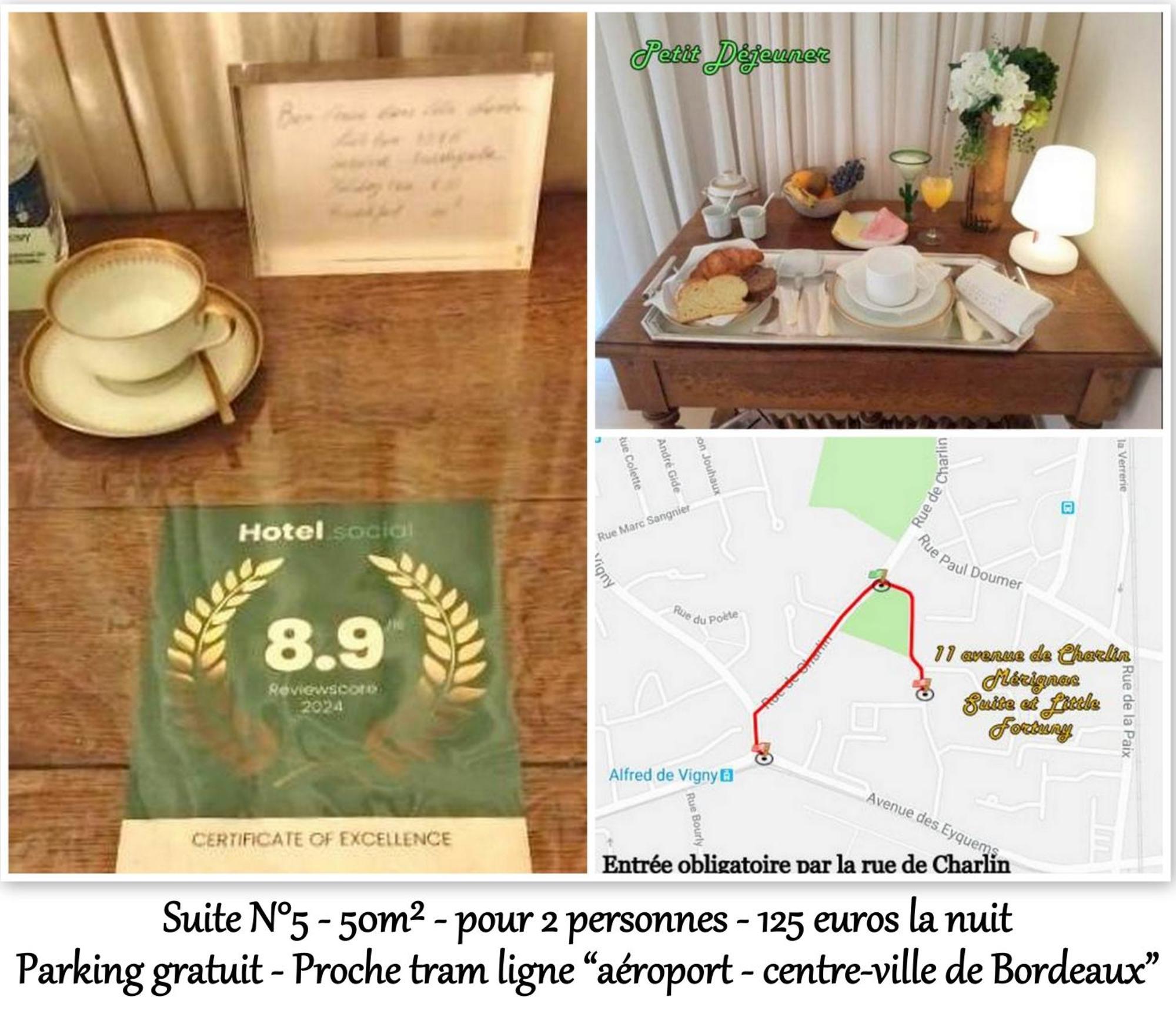 Le Fortuny - 3 Suites, 2 Apparts, 1 Chambre - Proche Tram Ligne Aeroport Et Parking Gratuit Mérignac Eksteriør billede