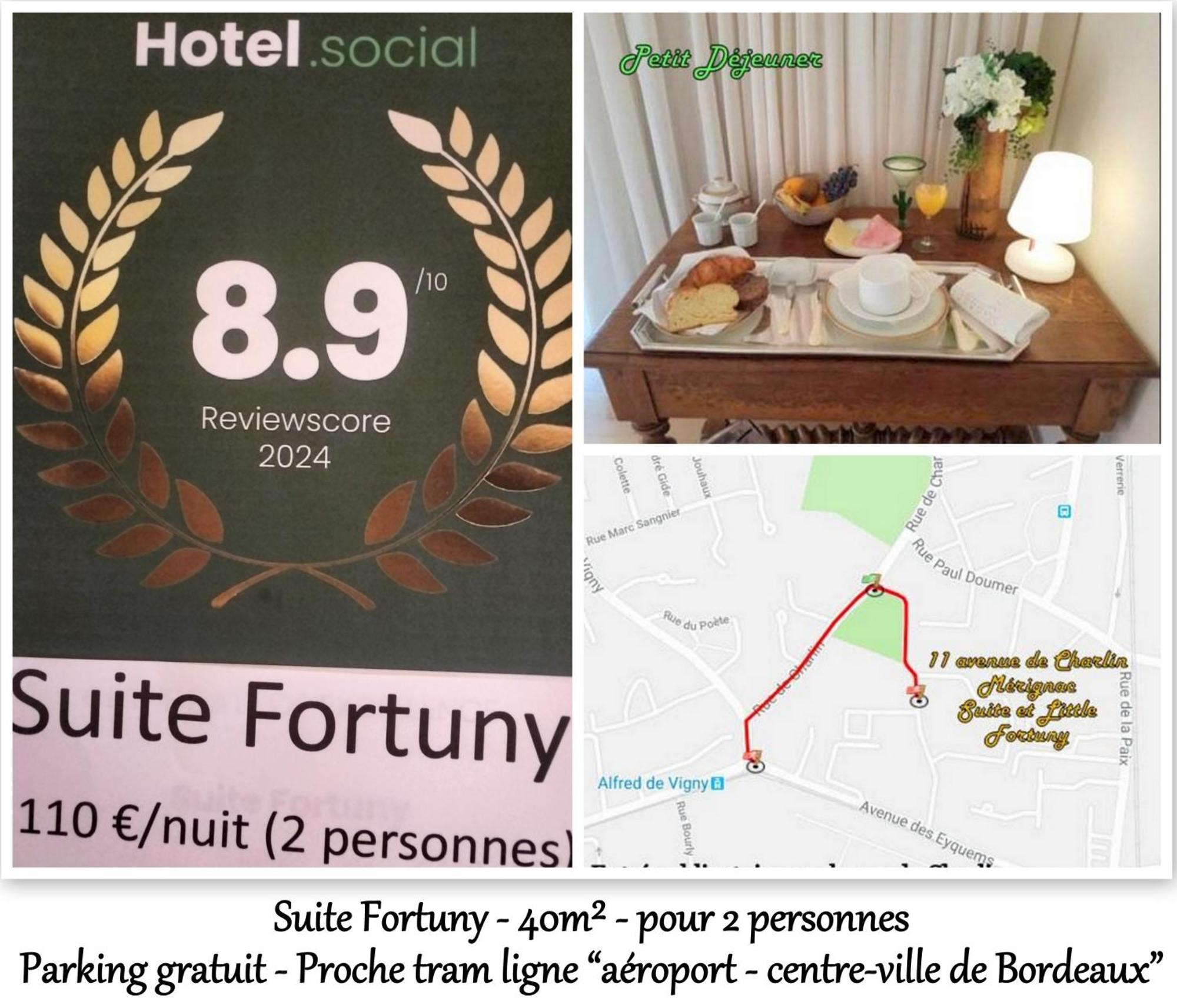 Le Fortuny - 3 Suites, 2 Apparts, 1 Chambre - Proche Tram Ligne Aeroport Et Parking Gratuit Mérignac Eksteriør billede
